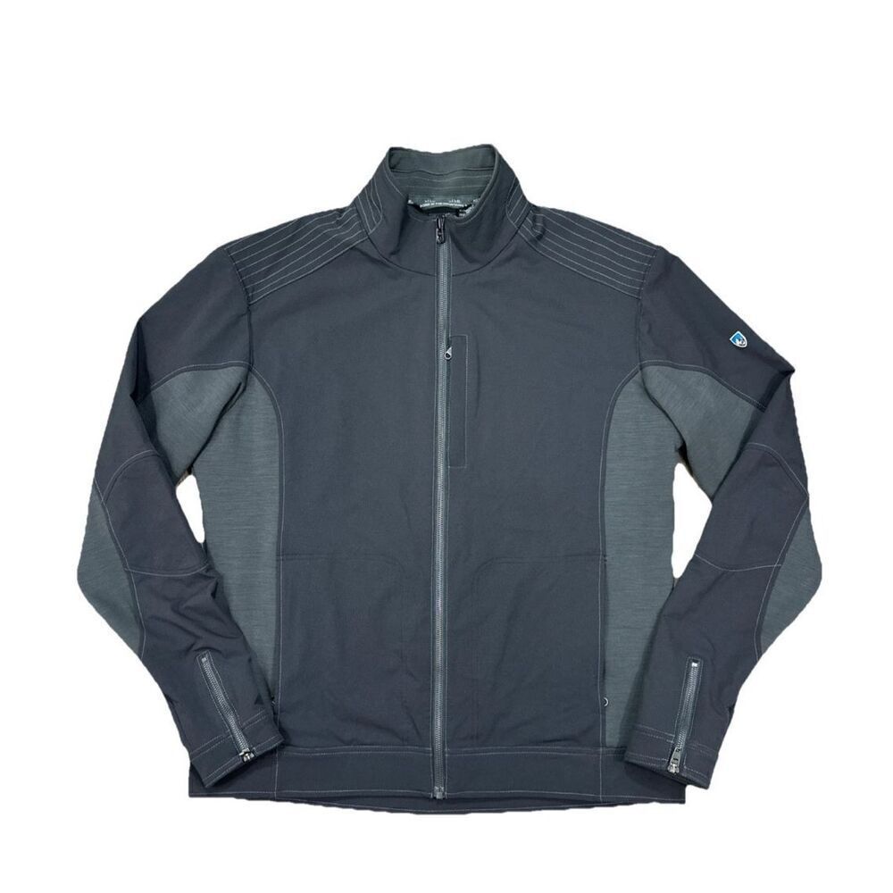 Kuhl Mens Dfynce Soft Shell Moto Jacket Black Full Zip Performance Streetwear